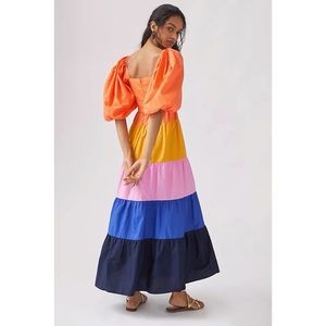 Farm Rio Colorblock Tiered Dress